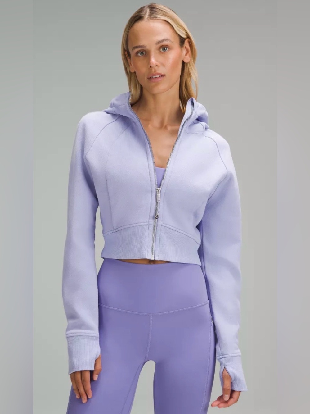 Lululemon Cropped Scuba Hoodie in Purple size 8